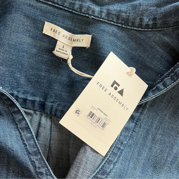 NWT•Pull-On Blue Denim Kimono Dress•Sz L - Picture 4 of 9